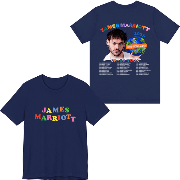 James Marriott Merch 2025 Tour T-shirt Unisex Men Women Shirt Short Sleeve Casual Graphic Tee