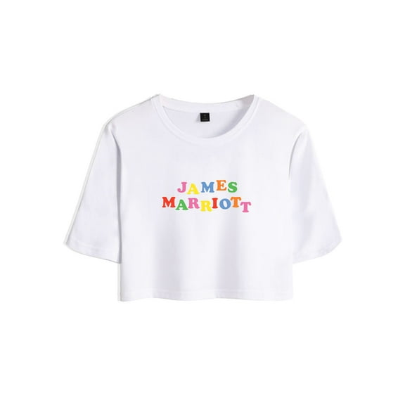 James Marriott Merch Logo Crop Top Fashion Graphic T-shirt Women Girl Short Sleeve