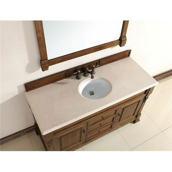 James Martin 147-114-5371-4GLB 60 Inch Country Oak Vanity w/ Marble Top