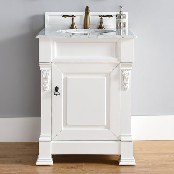 James Martin 147-114-V26-CWH-4DSC 26 Inch Vanity In Cottage White With Top