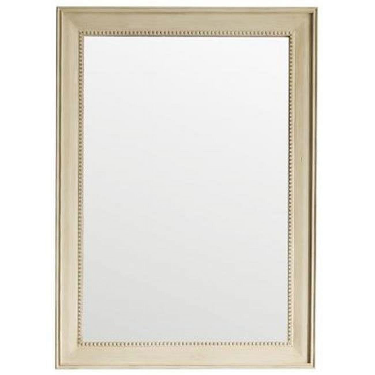 Vintage Vanilla 40" x 29" Rectangular Wood-Framed Mirror