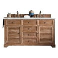 thumbnail image 1 of James Martin 238-104-5611-3ENC 60" Driftwood Double Vanity Cabinet + Quartz Top, 1 of 4