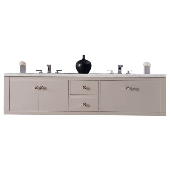 James Martin 312-V72-MTM-3OCAR 72 Inch Double Vanity w/ Carrara White Top