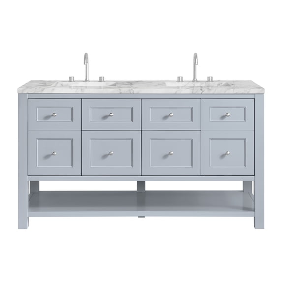 James Martin Vanities 330-V60d-3Car Breckenridge 60" Free Standing Double Basin Poplar