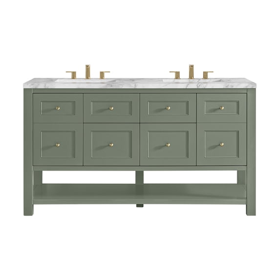 James Martin Vanities 330-V60D-SC-3CAR Breckenridge 60" Free Standing Double Basin Poplar
