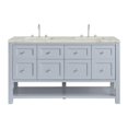 thumbnail image 1 of James Martin 330-V60D-SRB-3VSL 60 in. Breckenridge Double Sink Bathroom Vanity with 3 cm Victorian Silver Quartz Top, Serenity Blue, 1 of 1