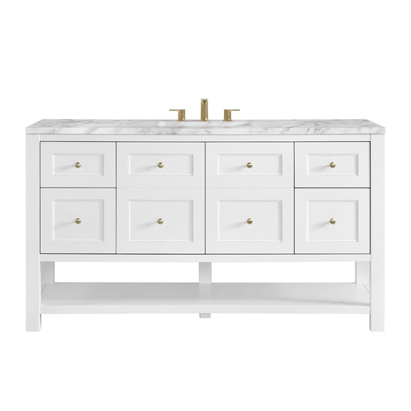 James Martin Vanities 330-V60s-3Car Breckenridge 60" Free Standing Single Basin Poplar