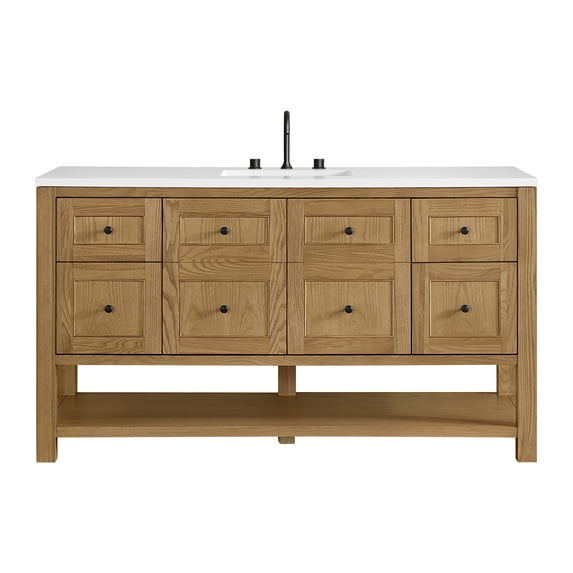 James Martin Vanities 330-V60S-LNO-3WZ Breckenridge 60" Free Standing Single Basin Poplar