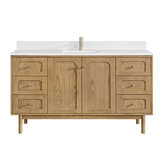 James Martin Vanities 545-V60S-LNO-1WZ Laurent 60" Single Basin Poplar Wood Vanity Set -