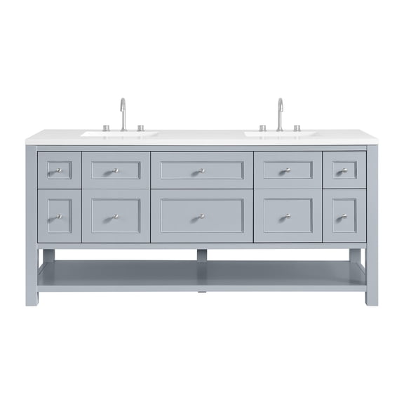 James Martin Vanities 330-V72-SRB-3WZ Breckenridge 72" Free Standing Double Basin Poplar