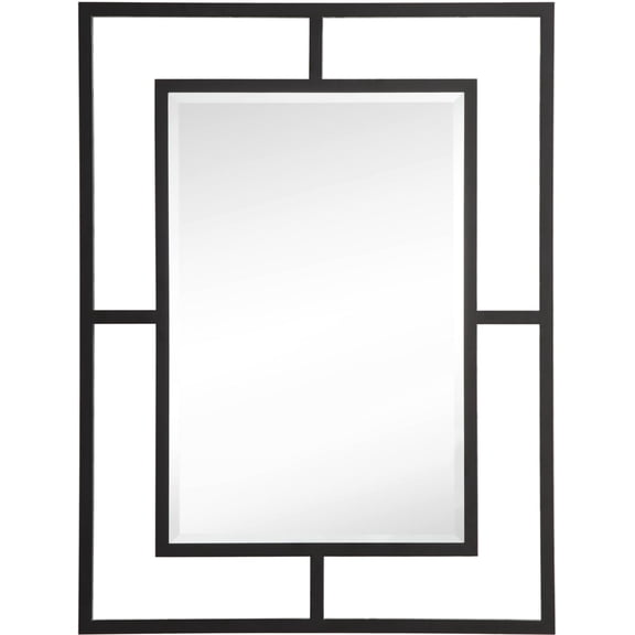 James Martin Furniture 105-M30-MBK 30 in. Boston Rectangular Mirror, Matte Black