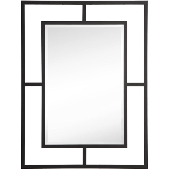 James Martin Furniture 105-M30-MBK 30 in. Boston Rectangular Mirror, Matte Black