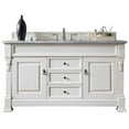 thumbnail image 1 of James Martin Furniture 147-114-5341-3OGLB 60 in. Brookfield Cottage White Single Bathroom Vanity with 3 cm Galala Beige Top & Oval Sink, 1 of 7