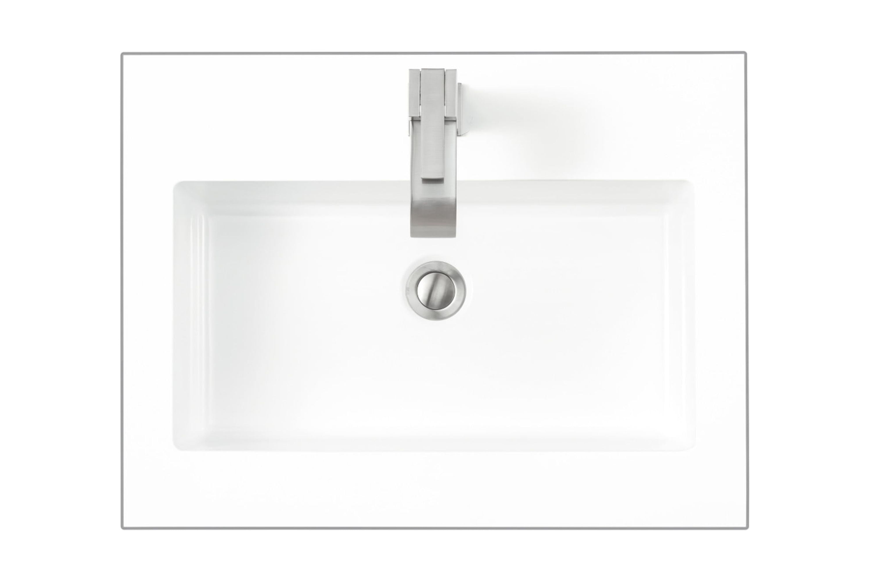 Glossy White 23.6" Mineral Composite Single Sink Vanity Top