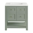 thumbnail image 1 of James Martin Furniture  30 in. Breckenridge Single Vanity with 3 cm White Zeus Top, Smokey Celadon, 1 of 1