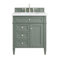 thumbnail image 1 of James Martin Furniture  30 in. Brittany Single Vanity with 3CM White Zeus Top, Smokey Celadon, 1 of 1