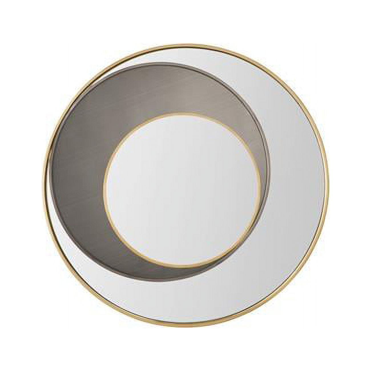 35.4" Round Matte Gold Stainless Steel Framed Mirror