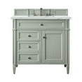 thumbnail image 1 of James Martin Furniture  36 in. Brittany Single Vanity with 3 cm Ethereal Noctis Quartz Top, Sage Green, 1 of 1