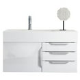 thumbnail image 1 of James Martin Furniture 389-V36-GW-A-MW 36 in. Mercer Island Glossy White Single Bathroom Vanity with Matte White Solid Surface Top, 1 of 7