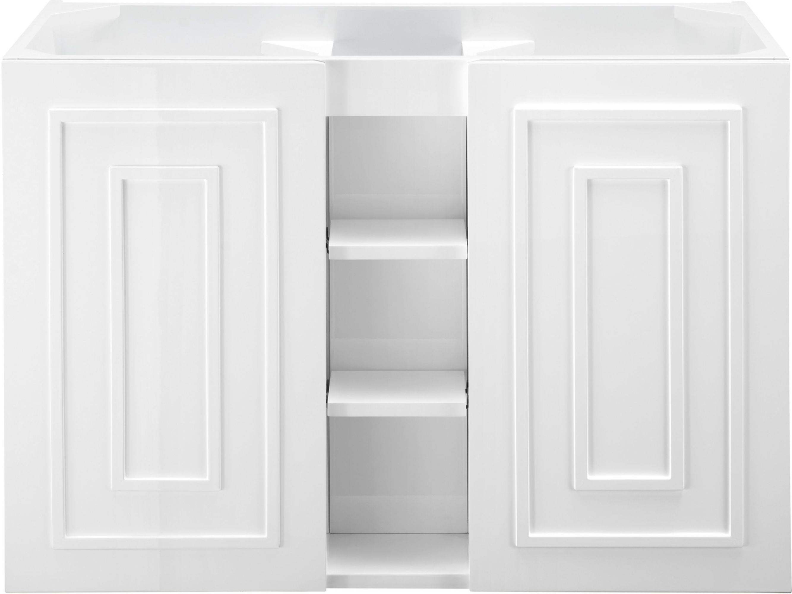 Glossy White Wall-Mounted Single Vanity with Poplar and MDF
