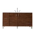 thumbnail image 1 of James Martin Furniture  60 in. Metropolitan Single Vanity with 3CM White Zeus Quartz Top, American Walnut, 1 of 1
