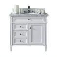 thumbnail image 1 of James Martin Furniture 650-V36-CWH-3ODSC 36 in. Brittany Cottage White Single Bathroom Vanity with 3 cm Santa Cecilia Top & Oval Sink, 1 of 6