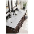 thumbnail image 1 of James Martin Furniture 650-V60D-BNM-3OCAR 60 in. Brittany Burnished Mahogany Double Bathroom Vanity with 3 cm Carrara White Top & Oval Sink, 1 of 6