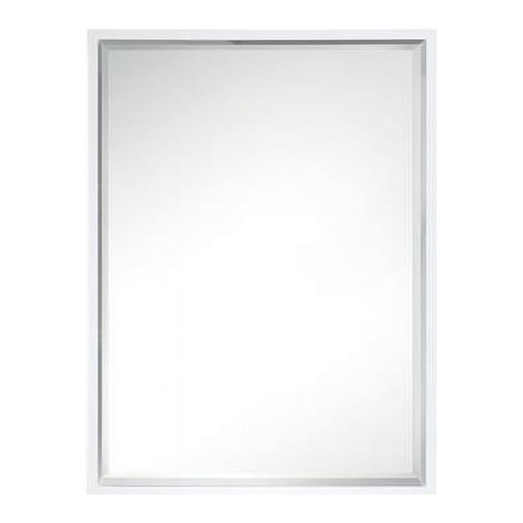 James Martin Furniture 803-M23.6-GW 23.6 in. Milan Rectangular Cube Mirror, Glossy White