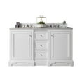 thumbnail image 1 of James Martin Furniture 825-V60D-BW-3OCAR 60 in. De Soto Bright White Double Bathroom Vanity with 3 cm Carrara White Top & Oval Sink, 1 of 7