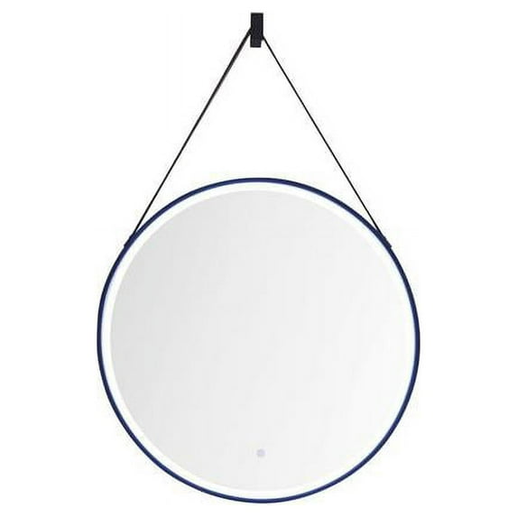 James Martin Furniture 911-M27.6-MBK 27.6 in. Annapolis Round Anti-Fogging LED Mirror, Matte Black