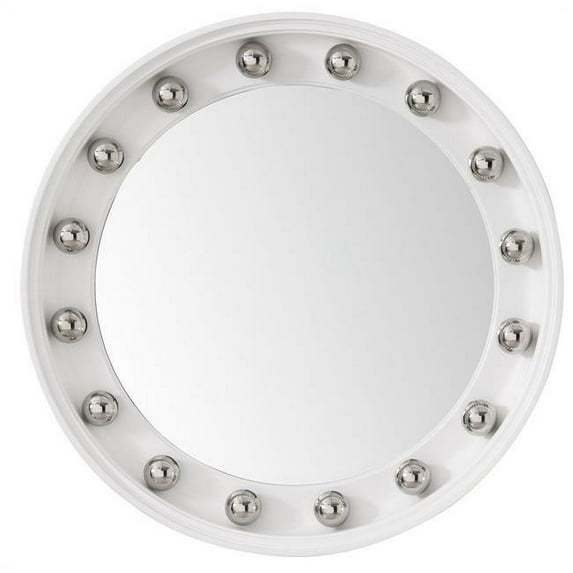 James Martin Furniture 923-M36-BW-C 36 in. Halo Mirror, Bright White with Chrome