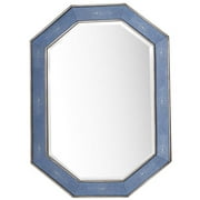James Martin Furniture 963-M30-SL-DB 30 in. Tangent Mirror, Silver with Delft Blue