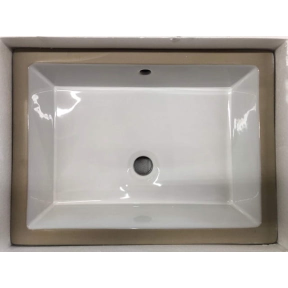 Open Box James Martin SNK-RF-WHT Rectangular Undermount Lavatory Sink Flat Base White