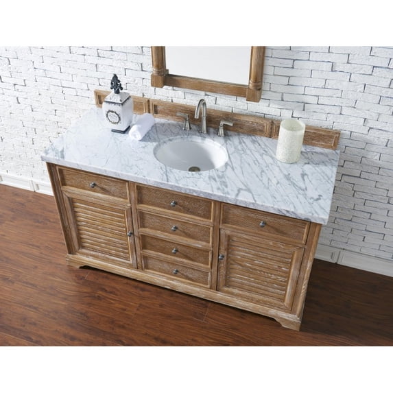 James Martin 238-104-5311-4CAR Savannah 60" Single Basin Vanity Driftwood