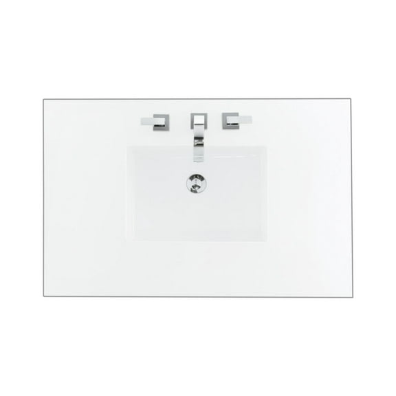 James Martin Vanities 050-S36-Snk 36" Quartz Vanity Top - White Zeus