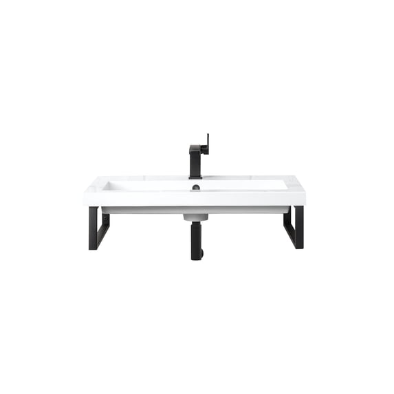 James Martin Vanities 055BK16MBK31.5WG2 Boston 31-1/2" Rectangular Porcelain Console