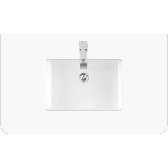 James Martin Vanities 060-S36RC-WZ-SNK 36" Stone Composite Vanity Top - White Zeus