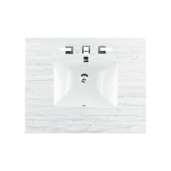 James Martin Vanities 30" Single Top, 3 CM Arctic Fall Solid Surface w/ Sink