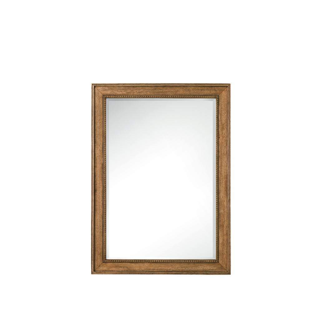 Saddle Brown 40" x 29" Rectangular Wood-Framed Mirror