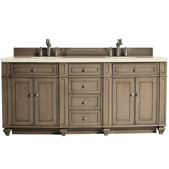 James Martin Vanities 157-V72-3Emr Bristol 72" Free Standing Double Basin Hardwood Vanity