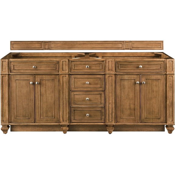 James Martin Vanities 157-V72-M-SBR Bristol 72" Free Standing Double Basin Hardwood Vanity