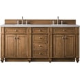 thumbnail image 1 of James Martin Vanities 157-V72-SBR-3ESR 72 in. Bristol Double Vanity with 3 CM Eternal Serena Quartz Top  Saddle Brown, 1 of 7