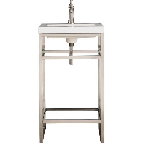 James Martin Vanities C105v20wg Boston 19-5/8" Rectangular Stainless Steel And Stone