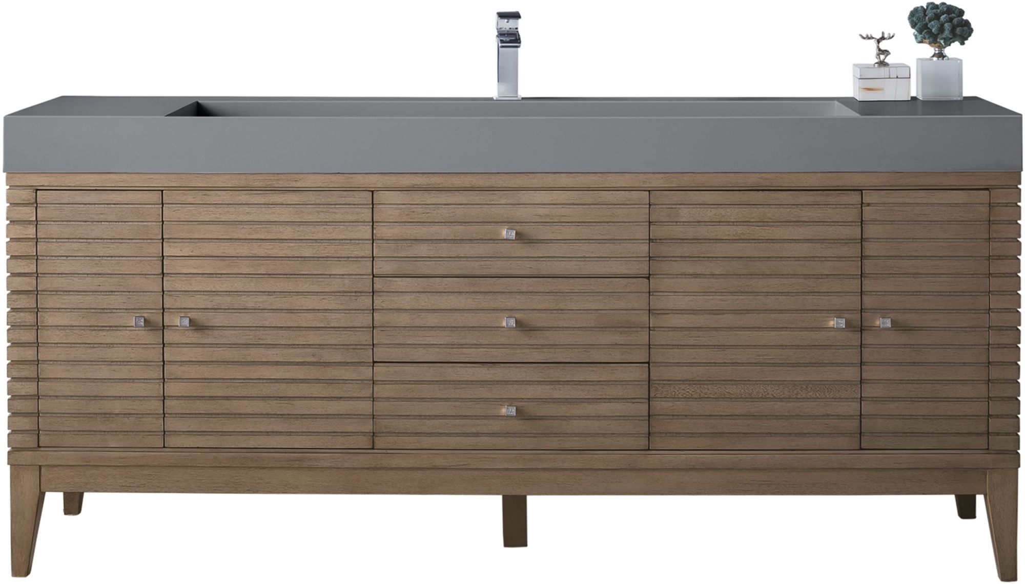 James Martin Vanities 650V723Car Brittany 72" Double Basin Poplar Wood Vanity Set