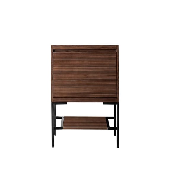 Mantova 805-V23.6-WLT-MB 23.6 in. Single Vanity Cabinet, Mid-Century Walnut & Matte Black Base