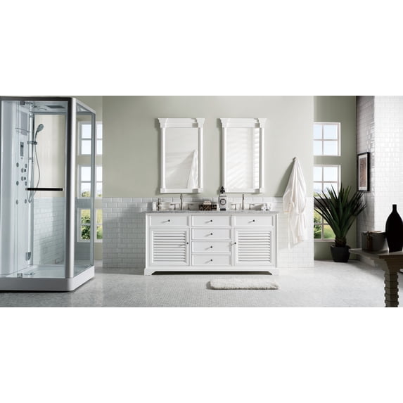 James Martin Vanities 238-104-V72-3Clw Savannah 72" Free Standing Double Basin Vanity Set