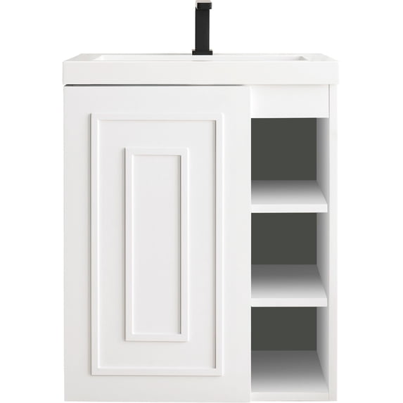 James Martin Vanities E110V24GWWG Alicante 24" Wall Mounted Single Basin Poplar Vanity Set