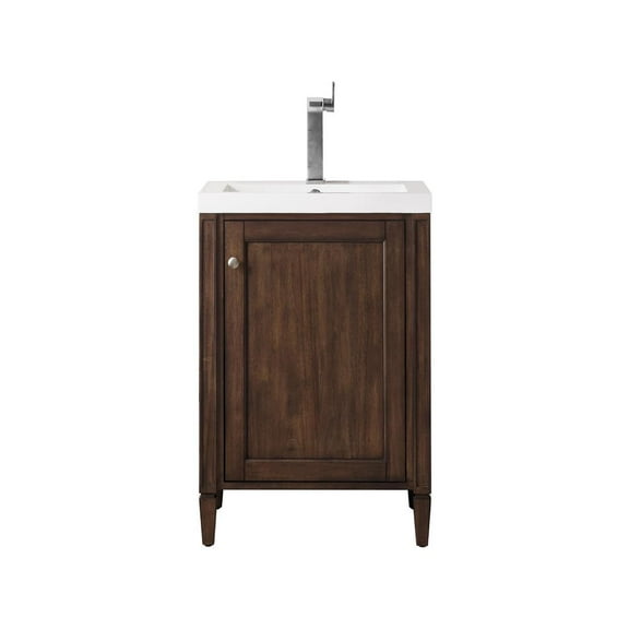 James Martin Vanities 24" Single Vanity Cabinet, Mid Century Acacia Composite Countertop