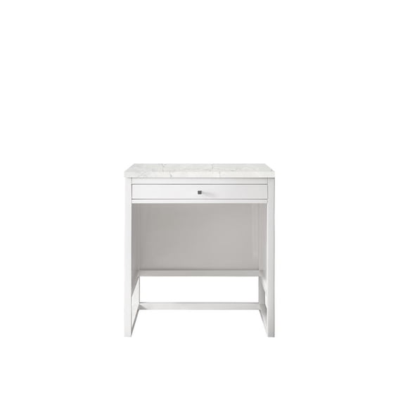 James Martin Vanities 30" Countertop Unit (makeup counter), Glossy White Quartz Top