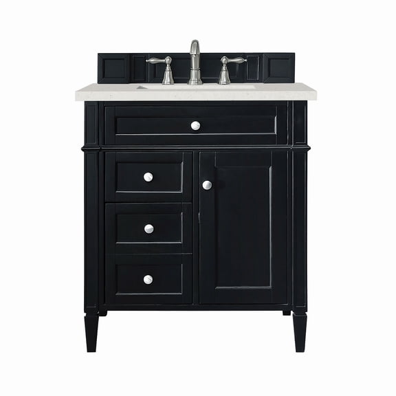 James Martin Vanities 650-V30-BKO-3LDL Brittany 30" Single Basin Poplar Wood Vanity Set -